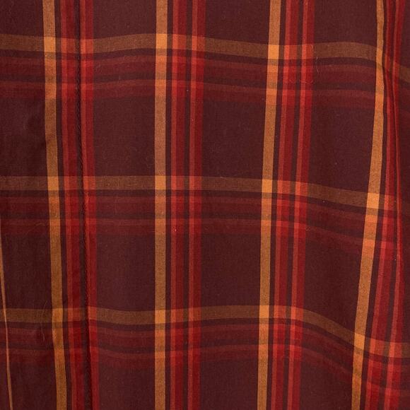 NWOT ESKANDAR Shirt 1~S~M~L~XL Oversized Plaid Brown Red High-Low Btn-Up Long-Sl - Picture 6 of 13